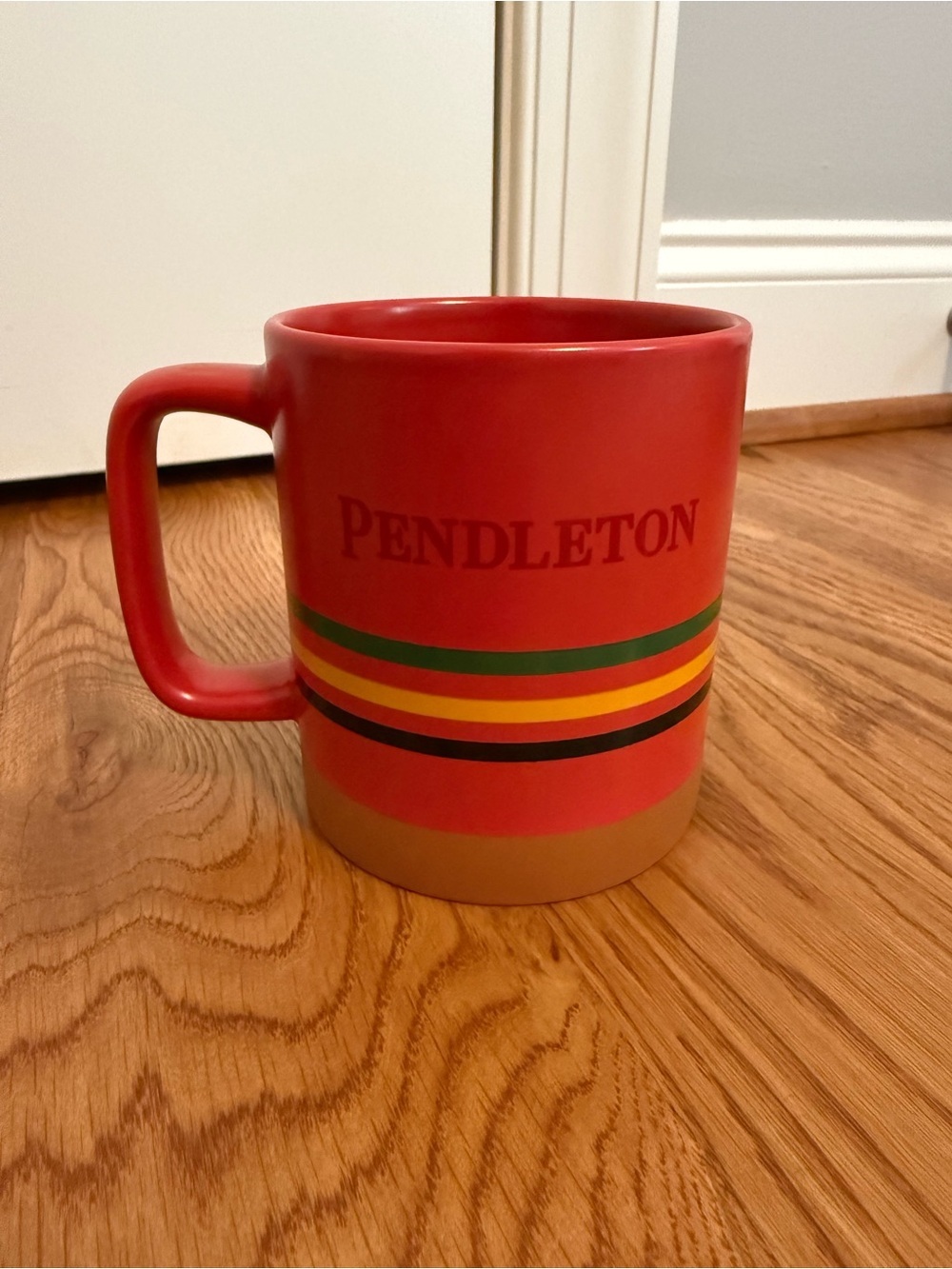 Pendleton Red Striped Ceramic Coffee Mug